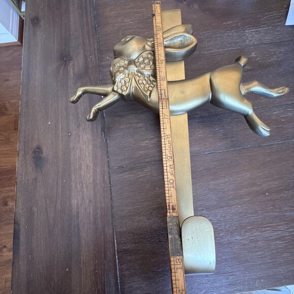MacKenzie Childs Easter Bunny Rabbit Brass Door Hanger Wreath Holder - Picture 6 of 8